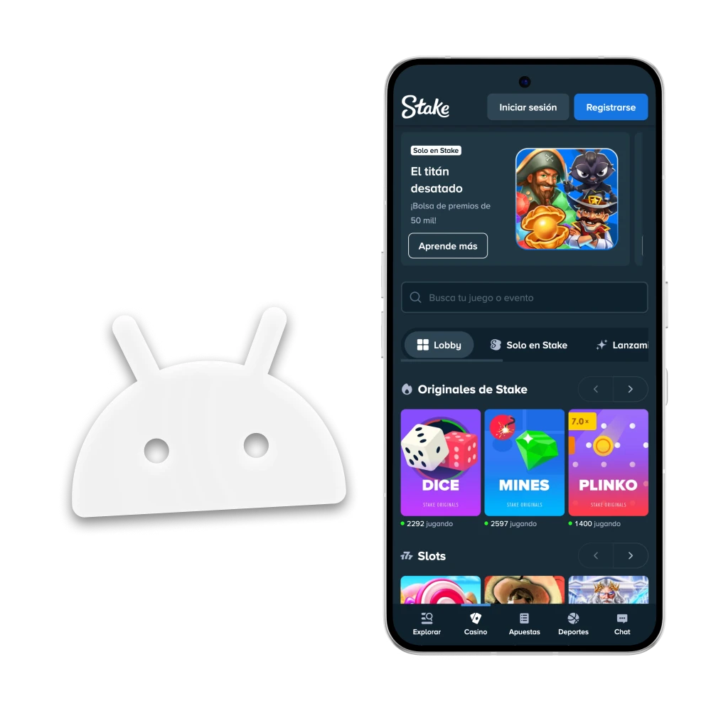 Descarga la aplicación Stake para Android y disfruta de la plataforma.