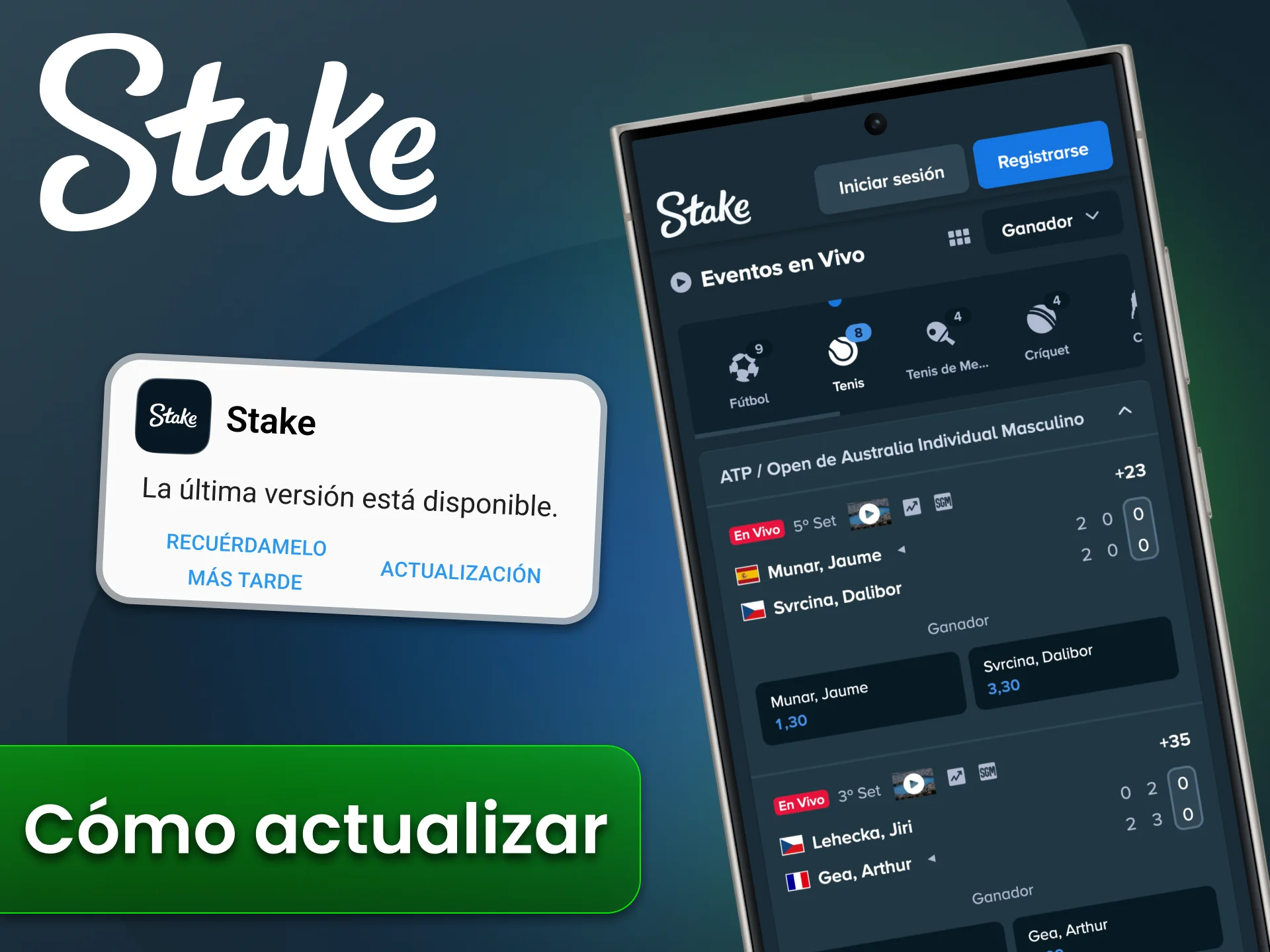 Aprende a actualizar y descargar la nueva versión de la aplicación Stake.