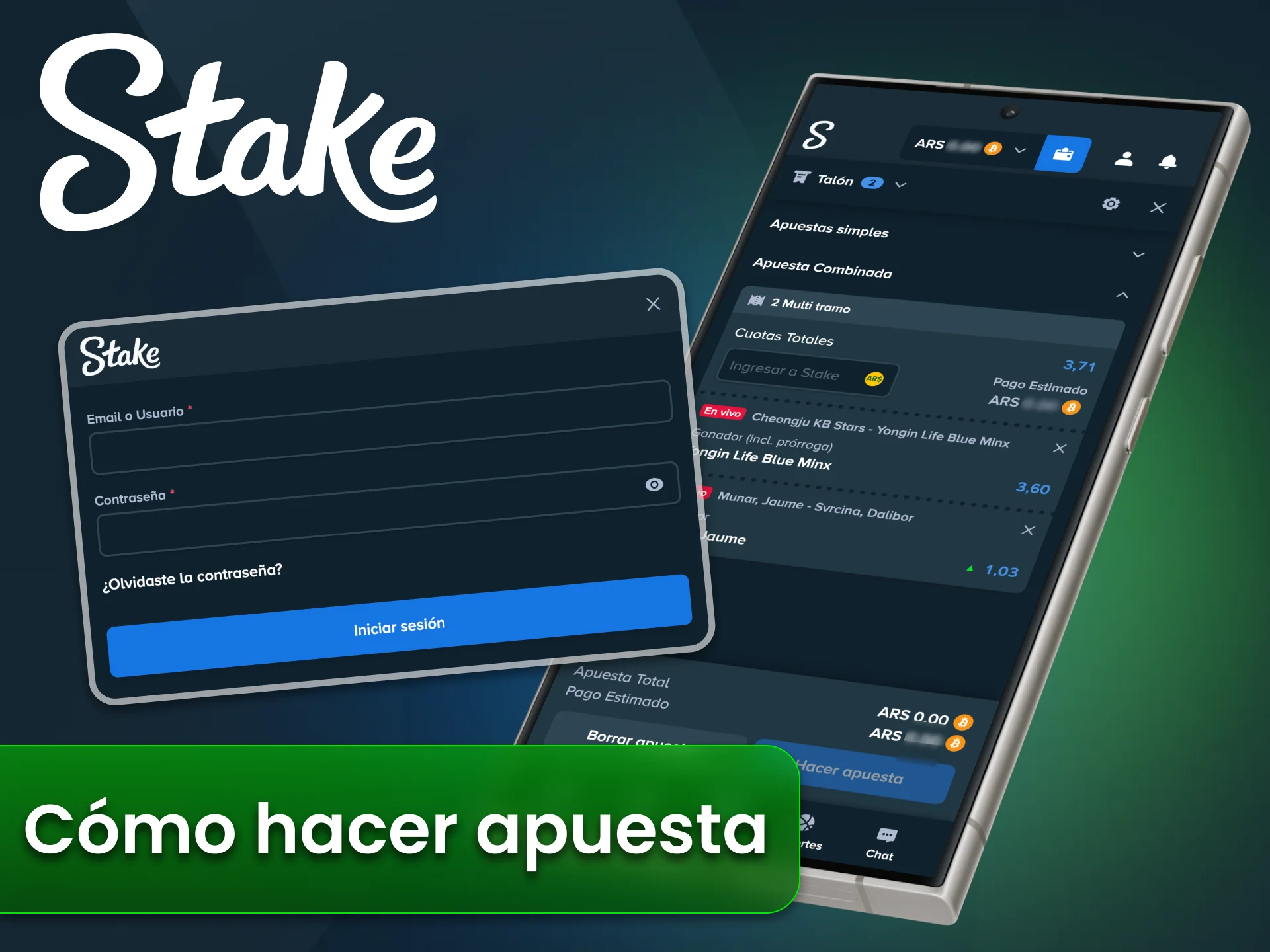 Sigue unos sencillos pasos para empezar a apostar desde la aplicación Stake.