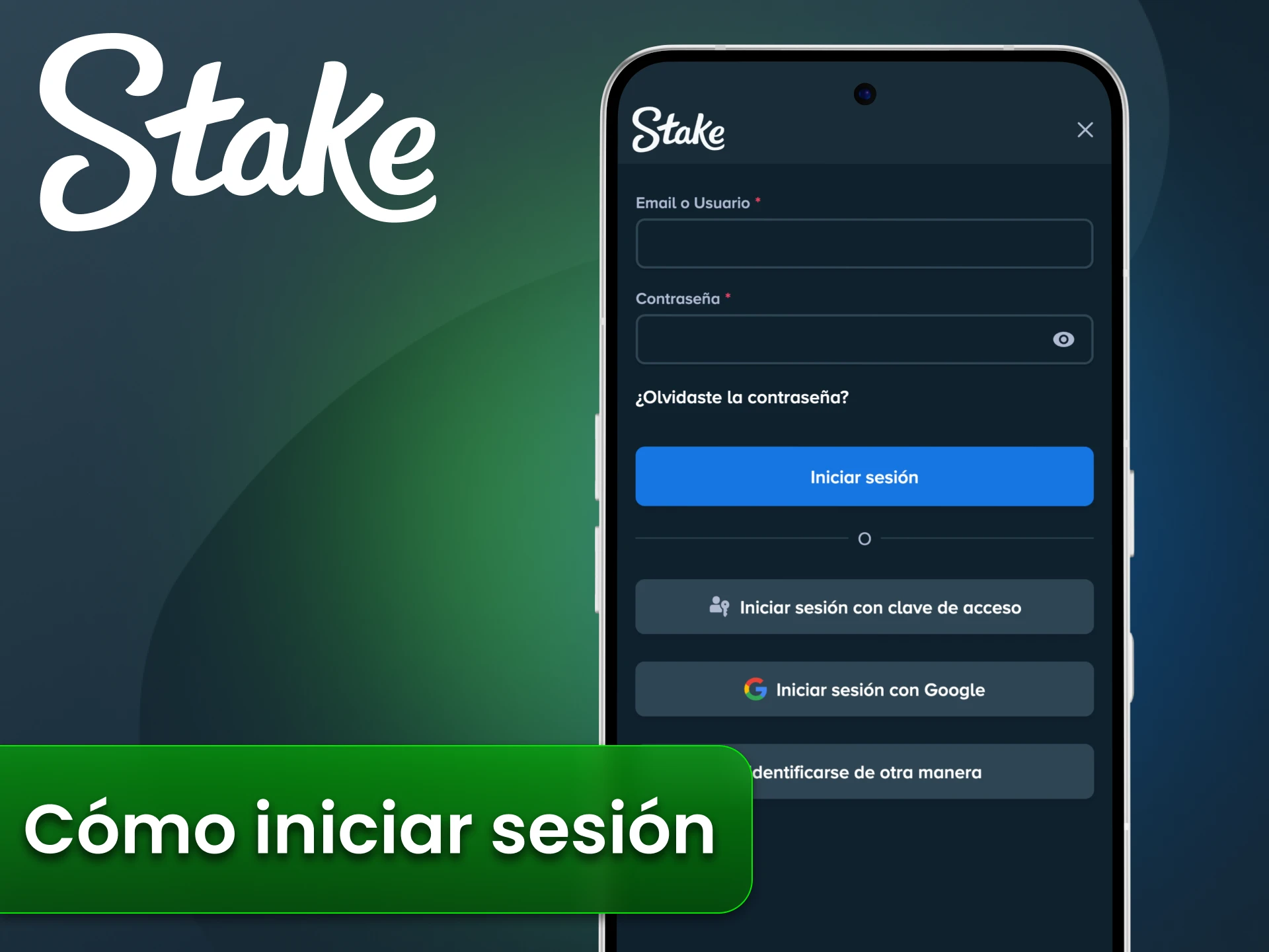 Accede a tu cuenta de Stake para proteger tus datos personales.