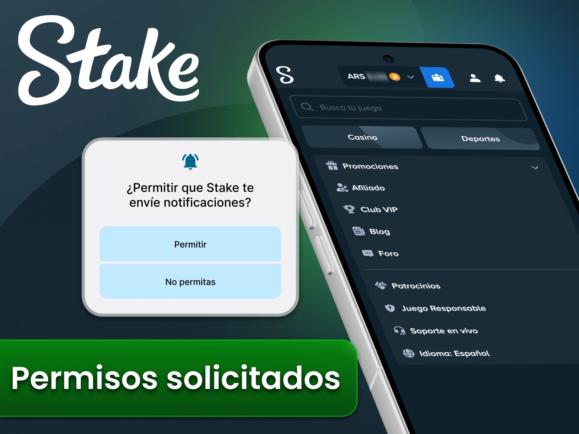 Conoce las solicitudes que la aplicación Stake puede enviarte.