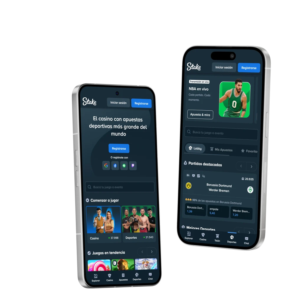 Descarga la aplicación oficial de Stake para apuestas deportivas y casino.