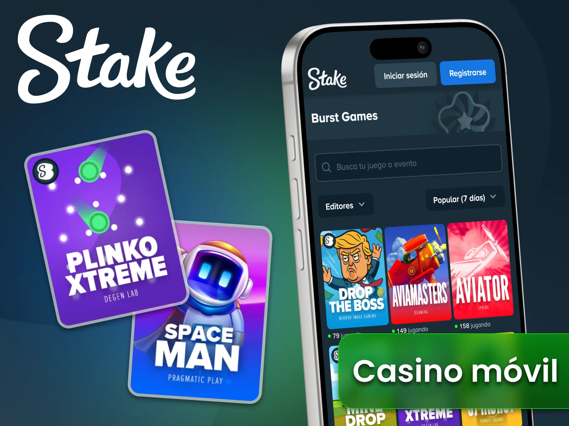 Disfruta jugando a juegos de casino en la aplicación móvil Stake.