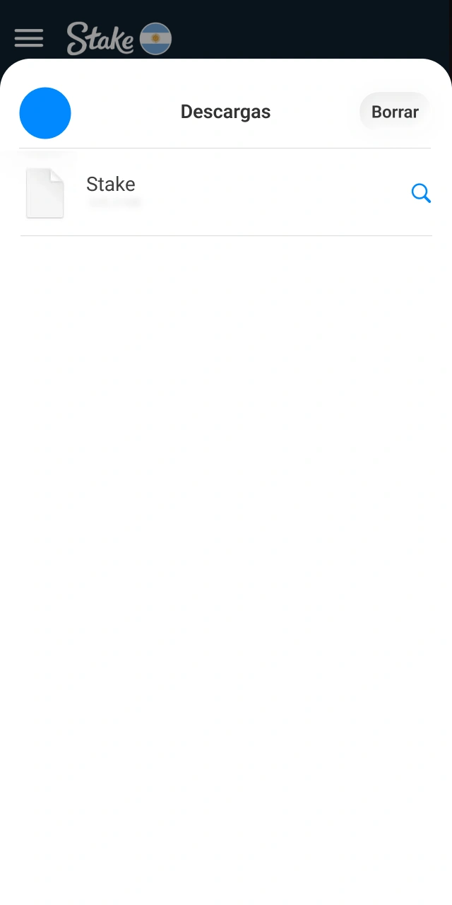 Supervisa la descarga del archivo en el gestor de archivos para Stake.