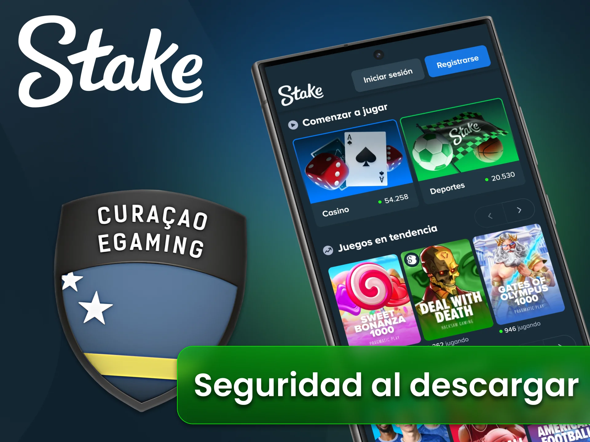 Stake garantiza la seguridad al descargar e instalar el APK.