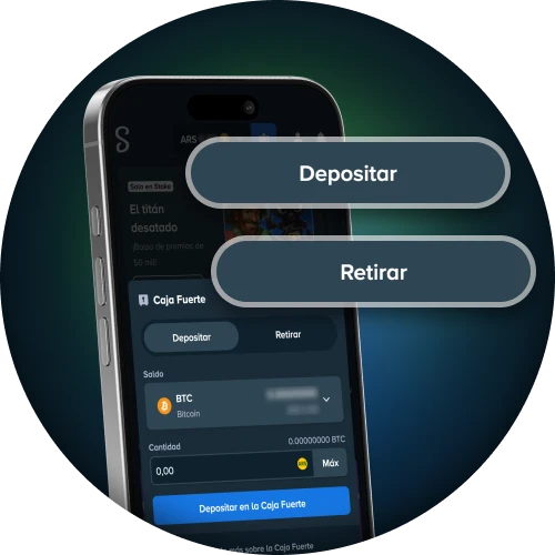 Realiza depósitos y retiradas directamente desde la aplicación Stake.