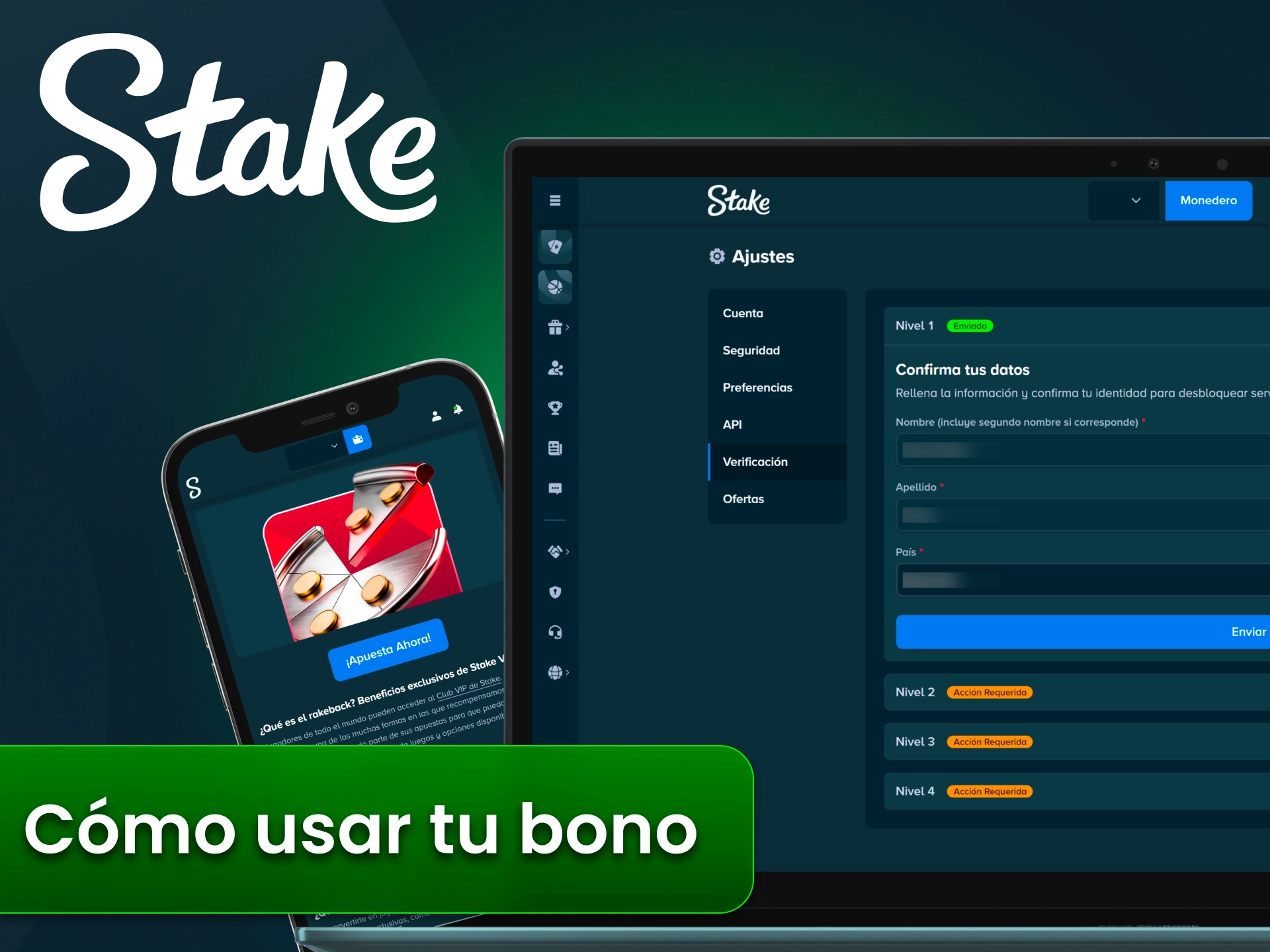 Sumá ventajas desde el registro con bono de bienvenida en Stake.