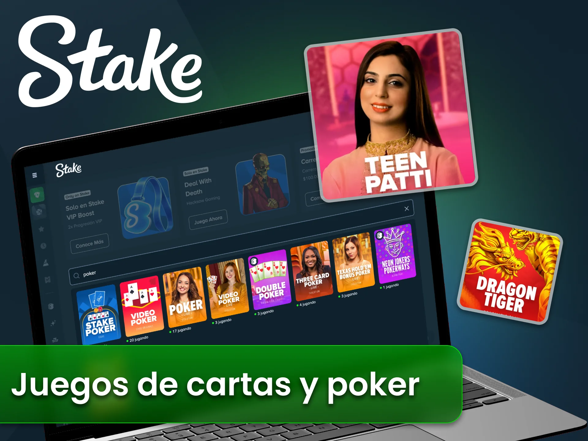 Jugá juegos de cartas en Stake y pensá cada movimiento.