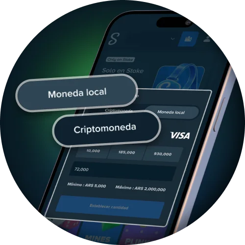 Depositá y retirás rápido en Stake con tarjetas, billeteras y criptomonedas.