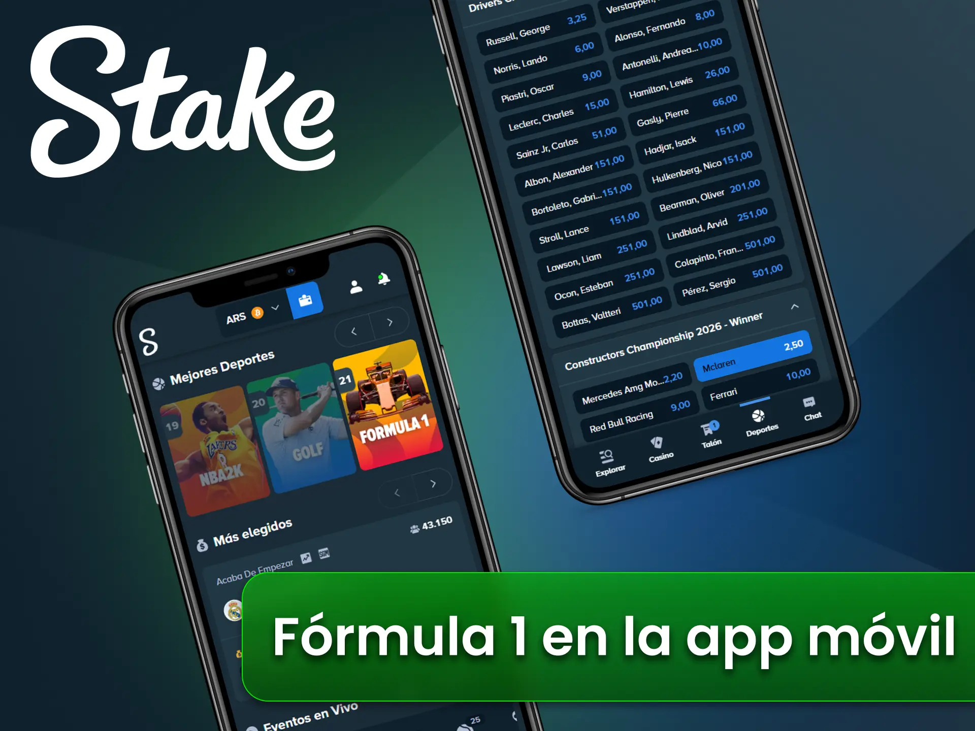 Apuesta en Fórmula 1 desde la aplicación oficial Stake Argentina.