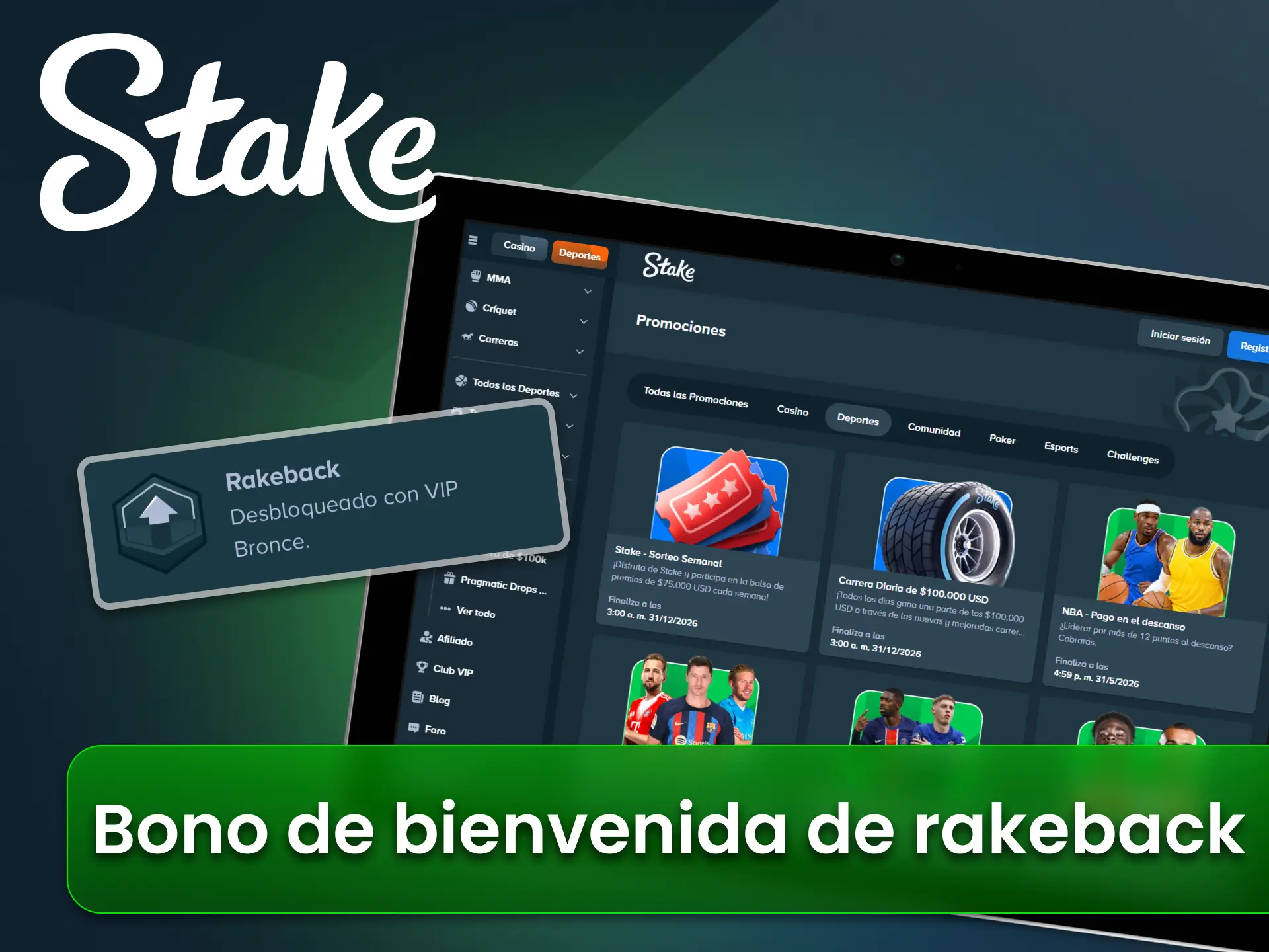 Obtén tu bono de bienvenida en el sitio oficial Stake.