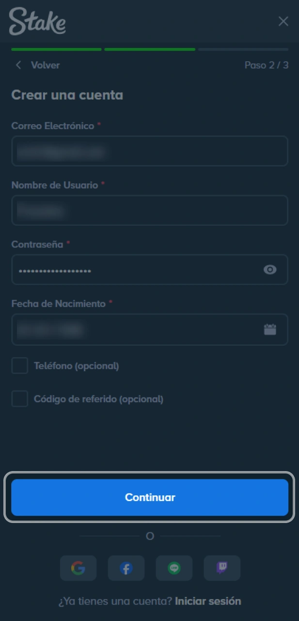 Crea tu cuenta nueva en el sitio oficial Stake Argentina.