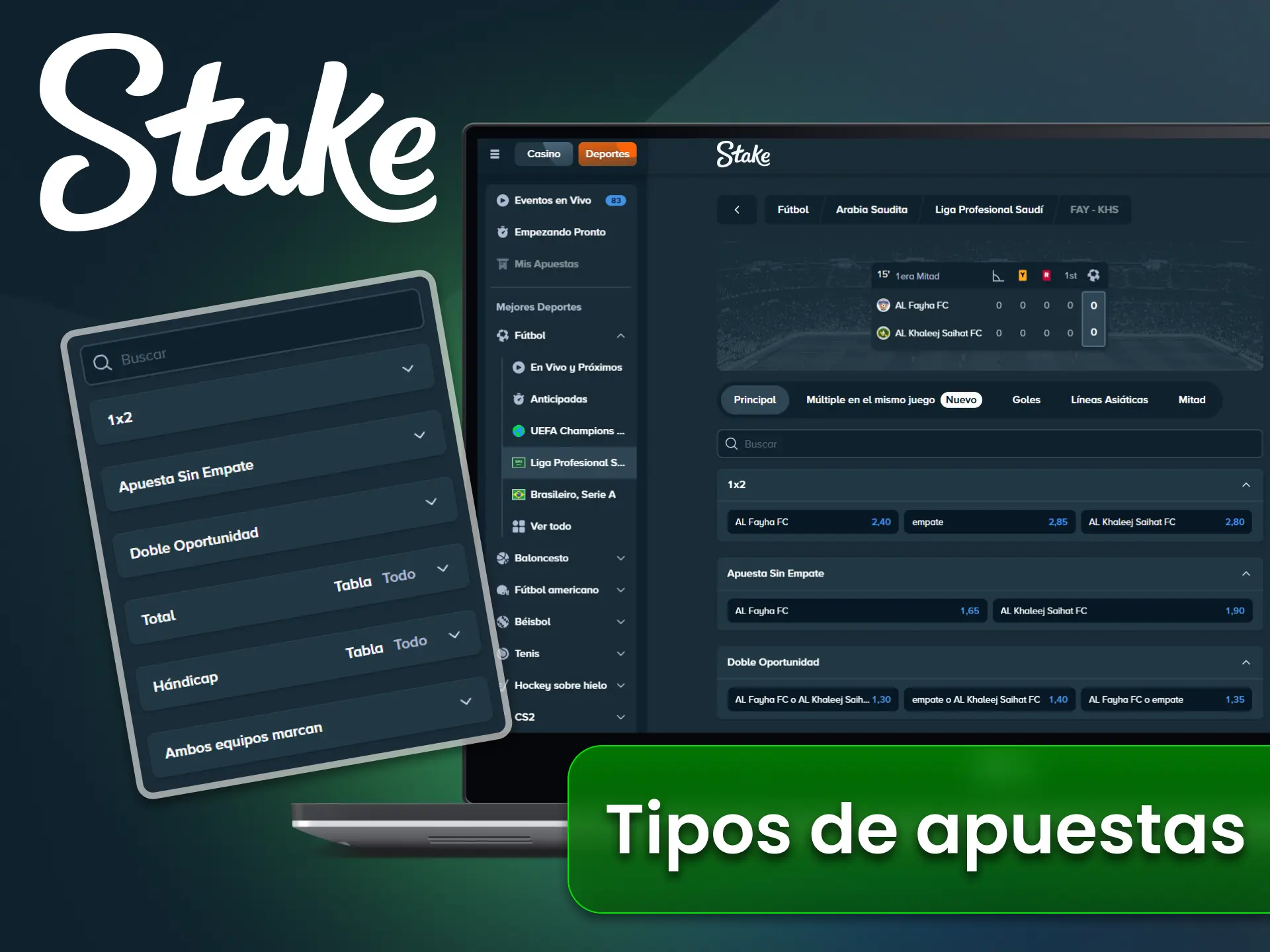 Explora diversos mercados deportivos en el sitio oficial Stake Argentina.