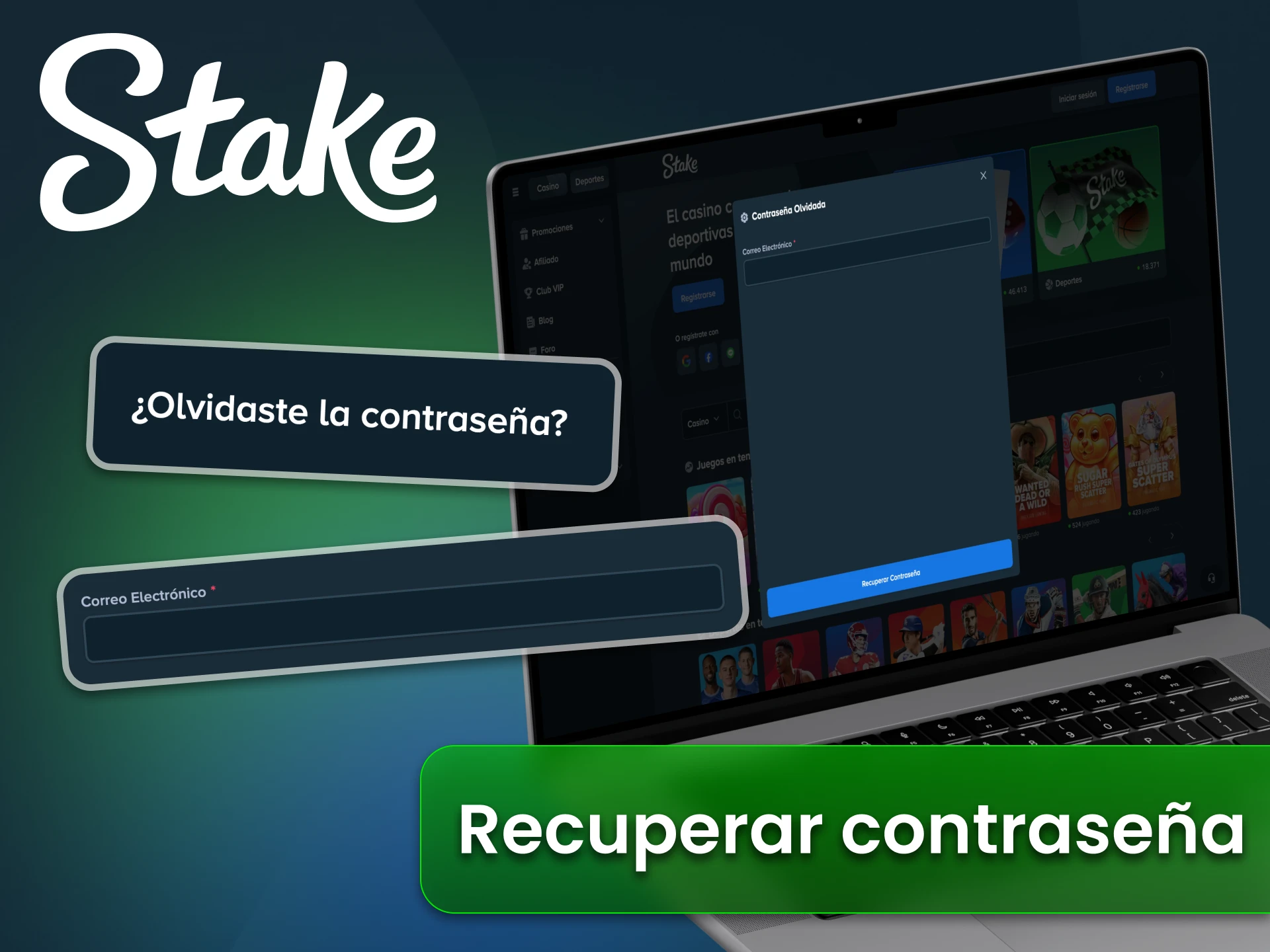 Recupere su contraseña de Stake en solo unos pasos.