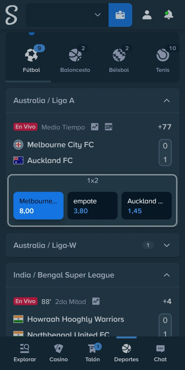 Elige las mejores cuotas en el evento que prefieras y apuesta en Stake.