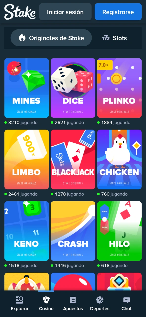 Diviértete con los juegos de casino móviles en tu iPhone con Stake.