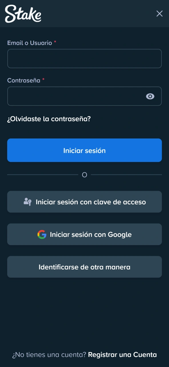 Accede a tu cuenta de usuario de forma segura en la app de Stake.