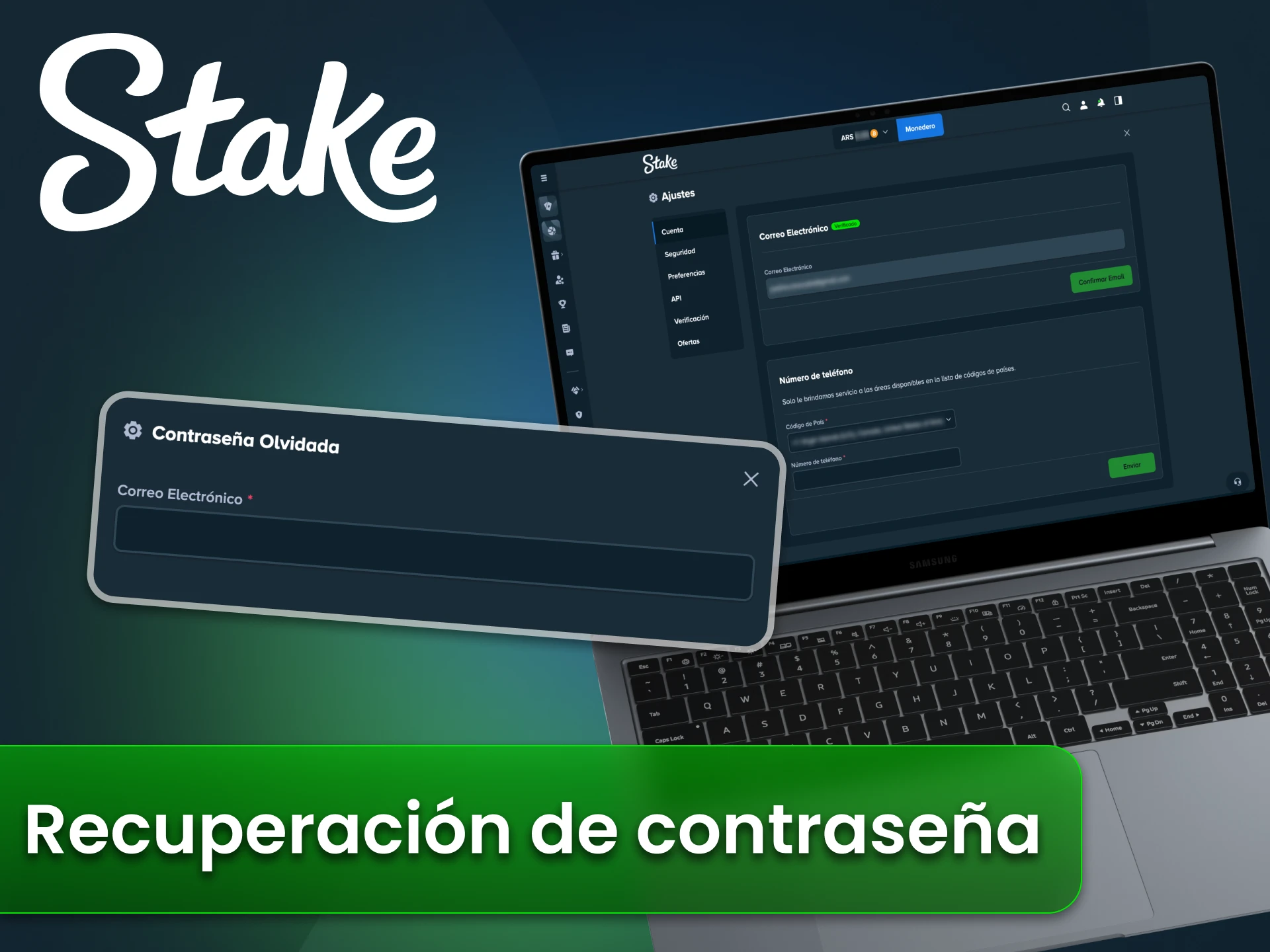 Utiliza la función de recuperación de contraseña en Stake.