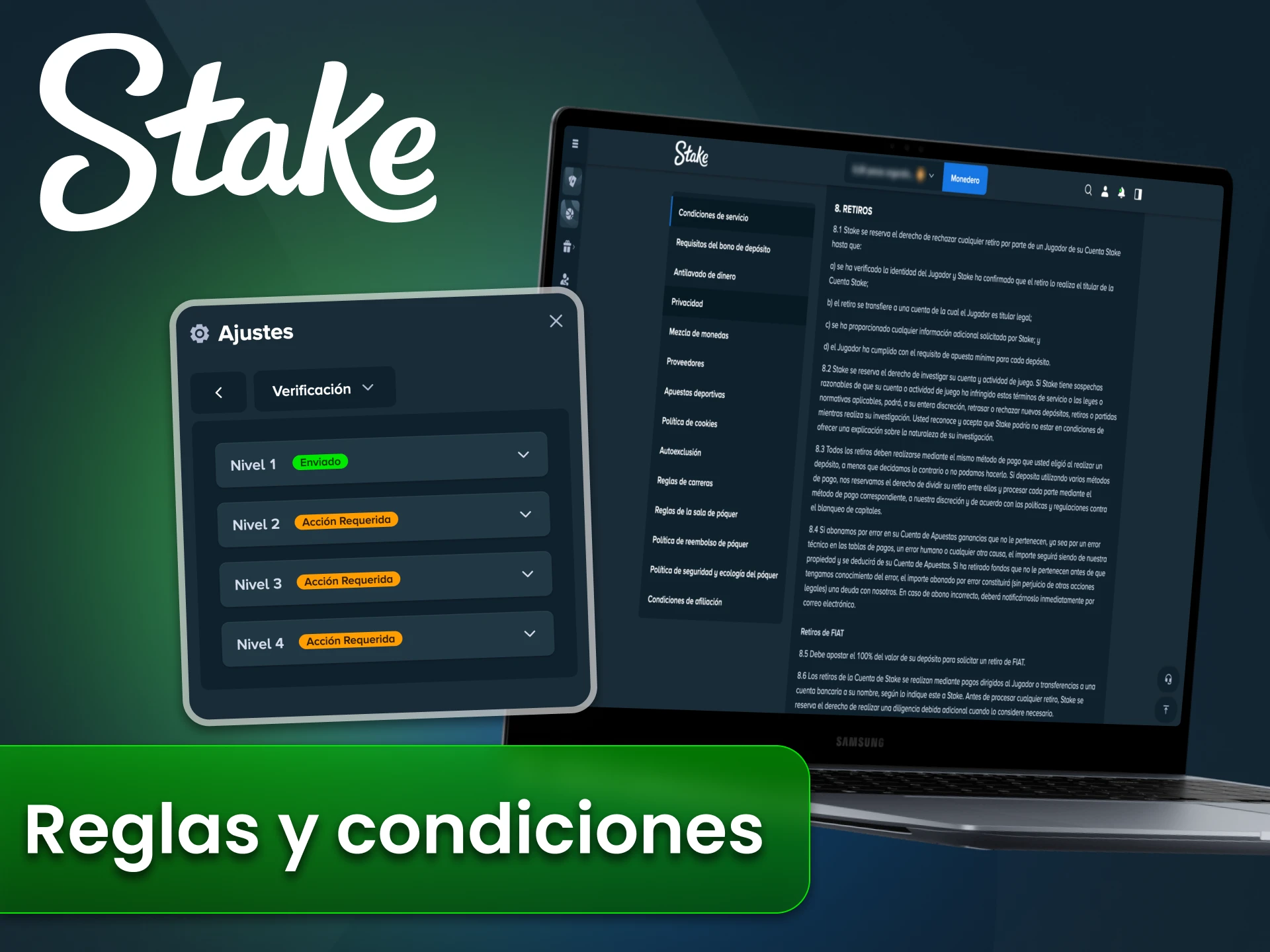 Consulte las normas de retirada en Stake Argentina.