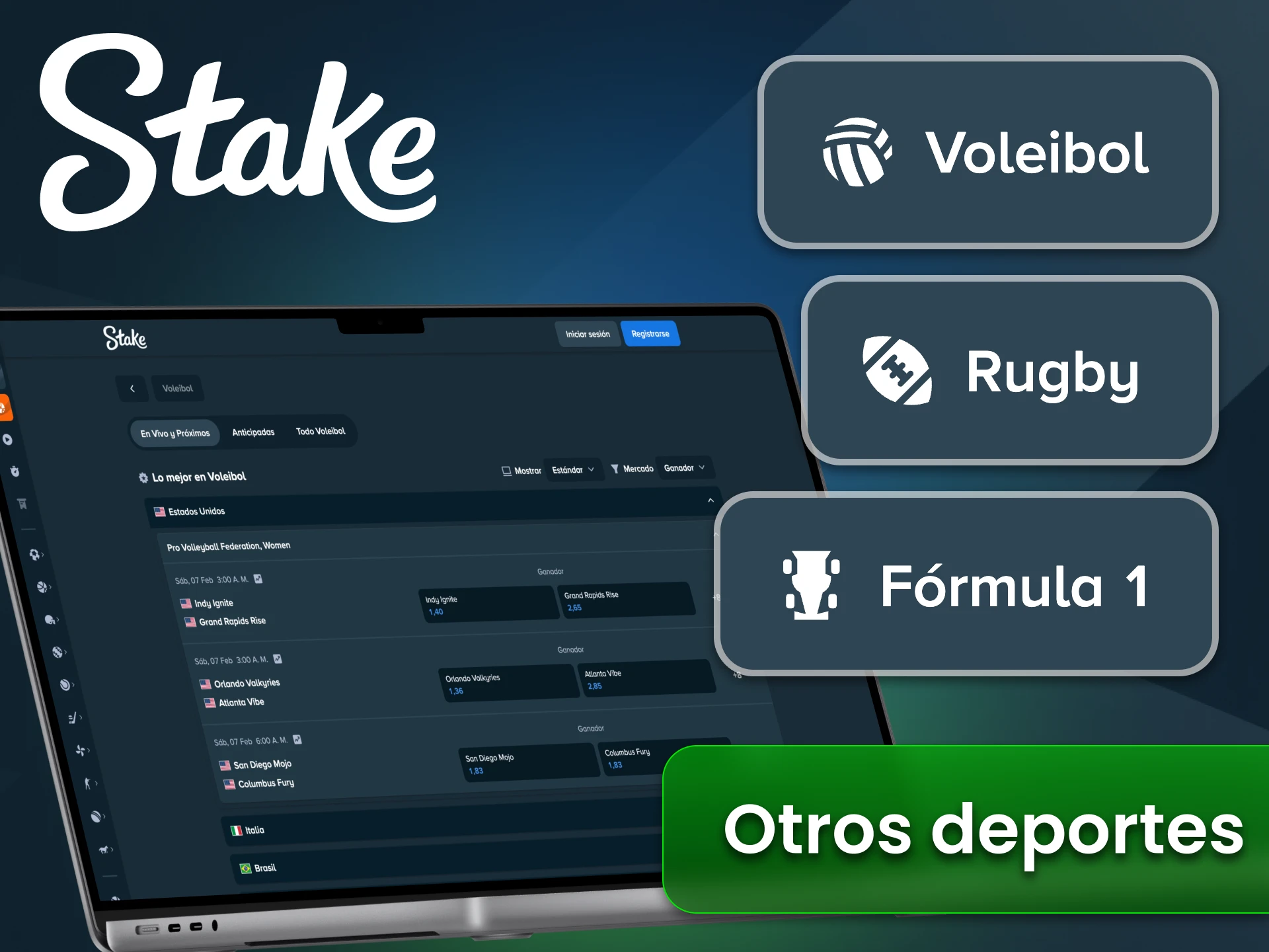 Hay varios deportes diferentes para apostar en el sitio web de Stake.