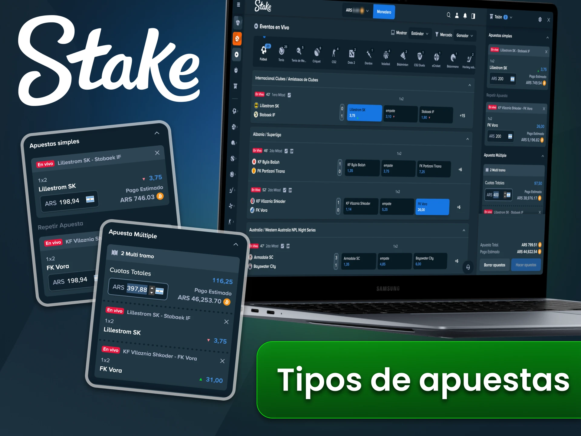 Conoce los tipos de apuestas disponibles en el sitio web de Stake.