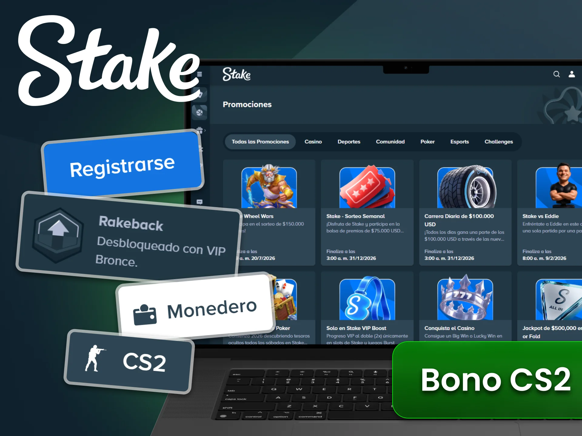 Activa tu bono de rakeback en el sitio oficial Stake.