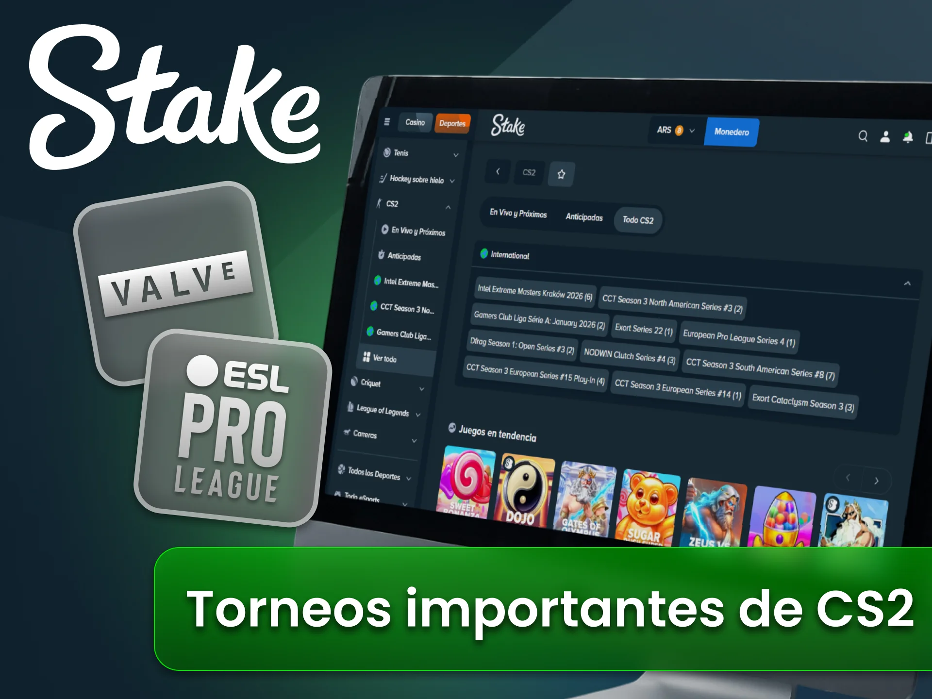 Encuentra los mejores torneos de CS2 en sitio oficial Stake.