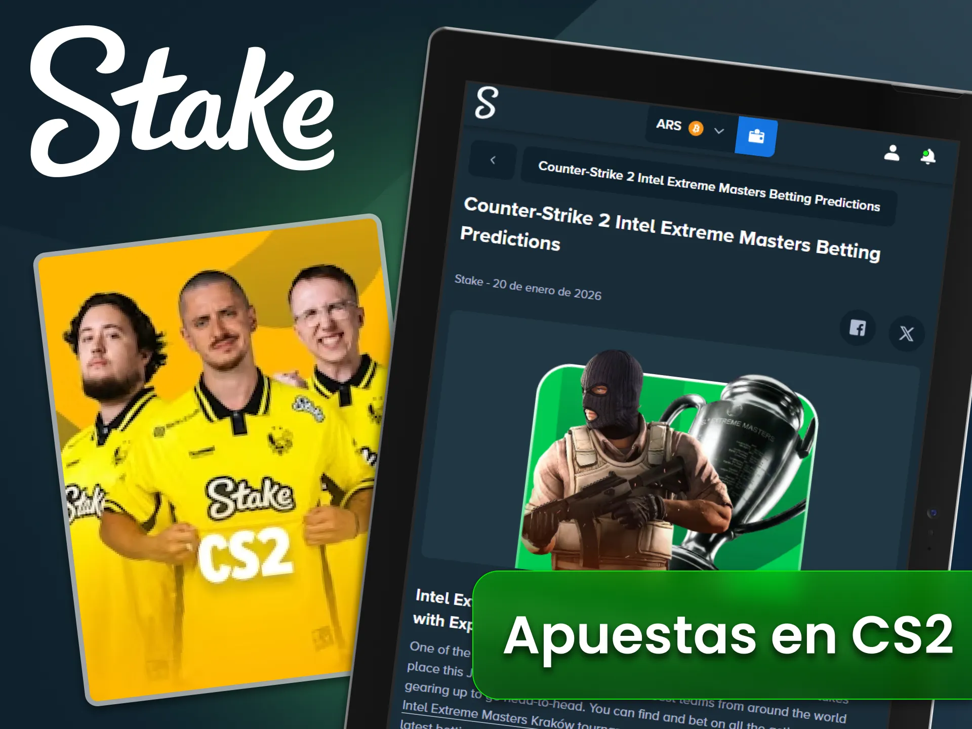 Juega mercados tácticos de CS2 en el sitio oficial Stake.