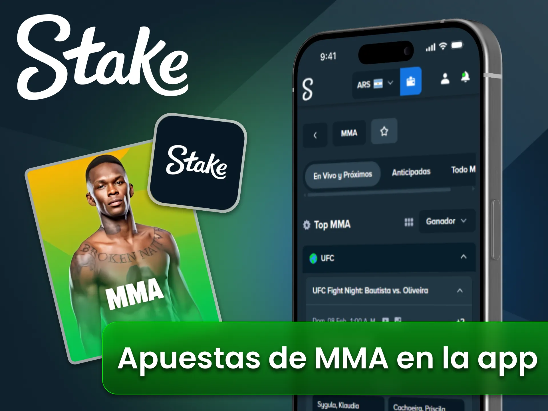 Apuesta en MMA desde la aplicación oficial Stake en Argentina.