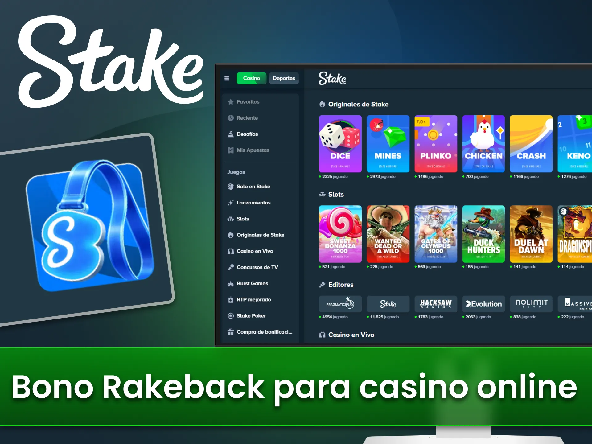 Obtén el bono de rakeback en el sitio oficial Stake.