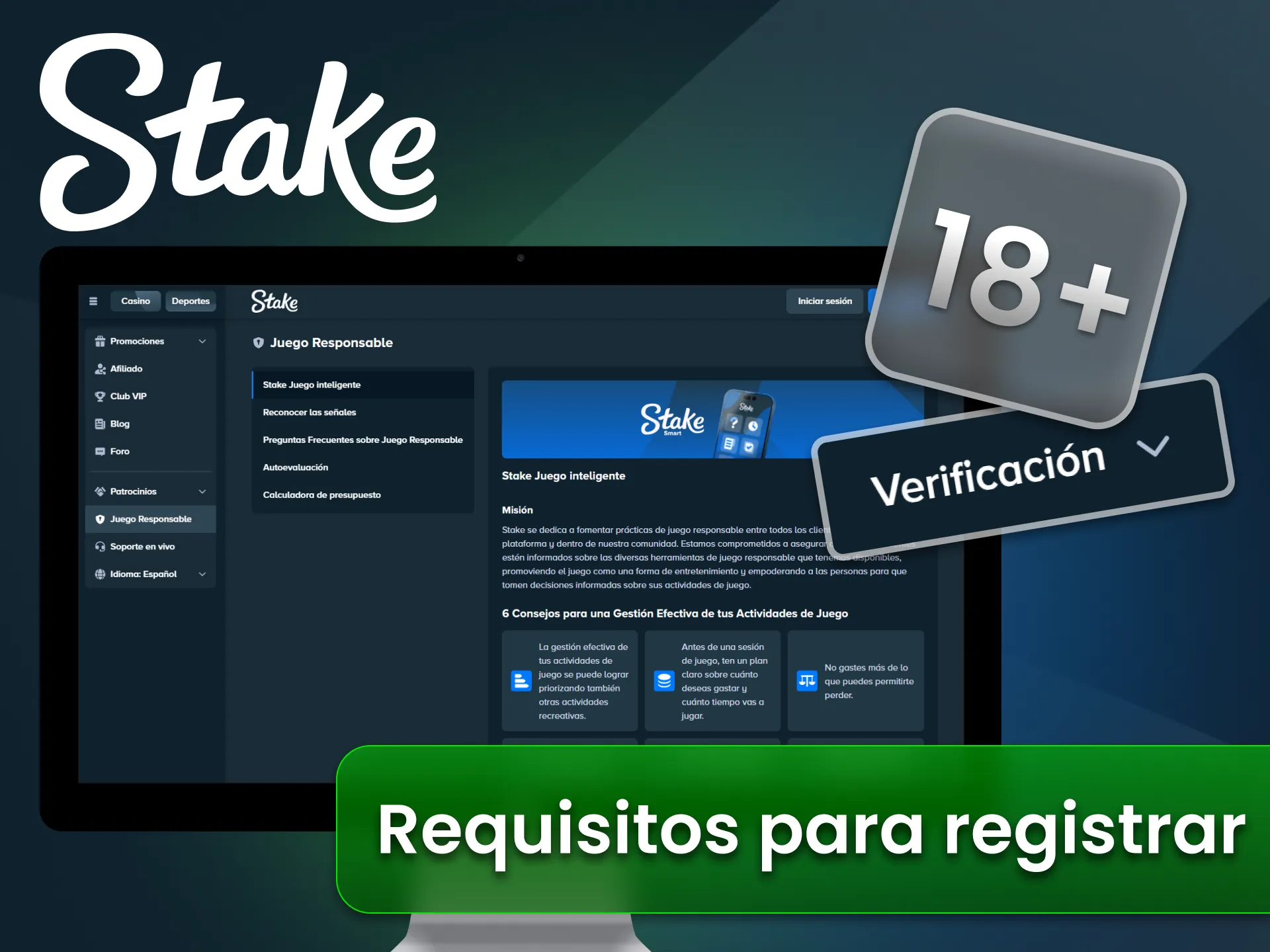 Cumple los requisitos legales en el sitio oficial Stake Argentina.