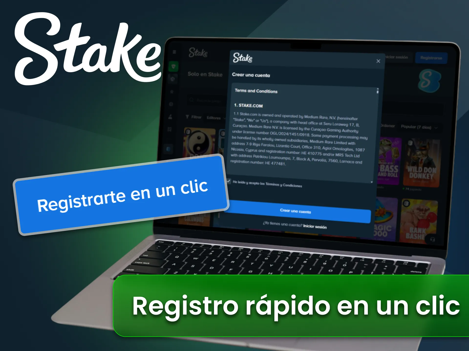 Realiza un registro rápido en el sitio oficial de Stake Argentina.