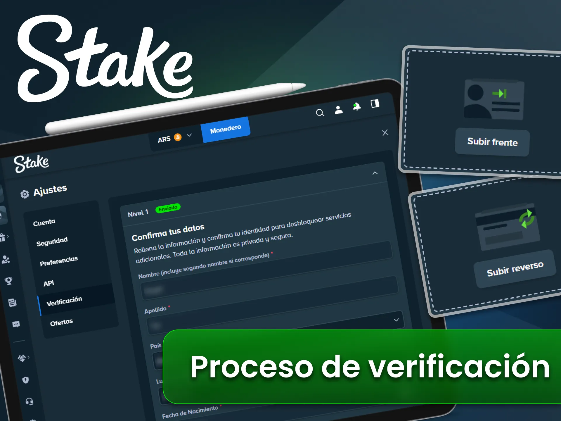 Verifica tu identidad personal en el sitio oficial Stake Argentina.