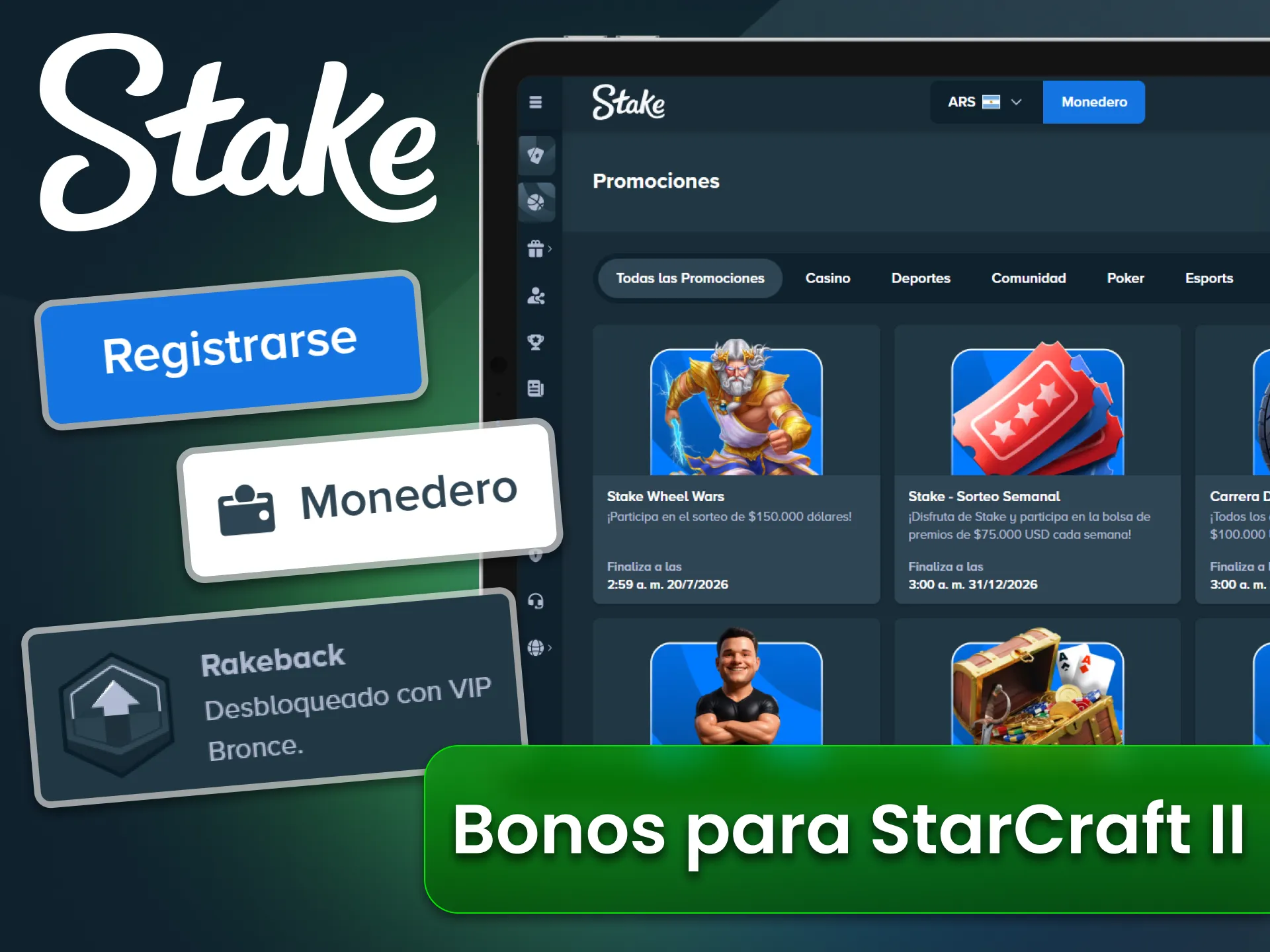 Activa tu bono de rakeback en el sitio oficial Stake.