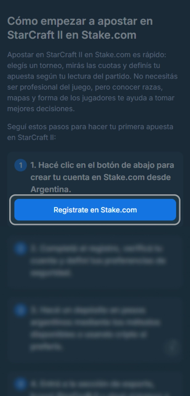 Accede al sitio oficial Stake para comenzar tu registro seguro.