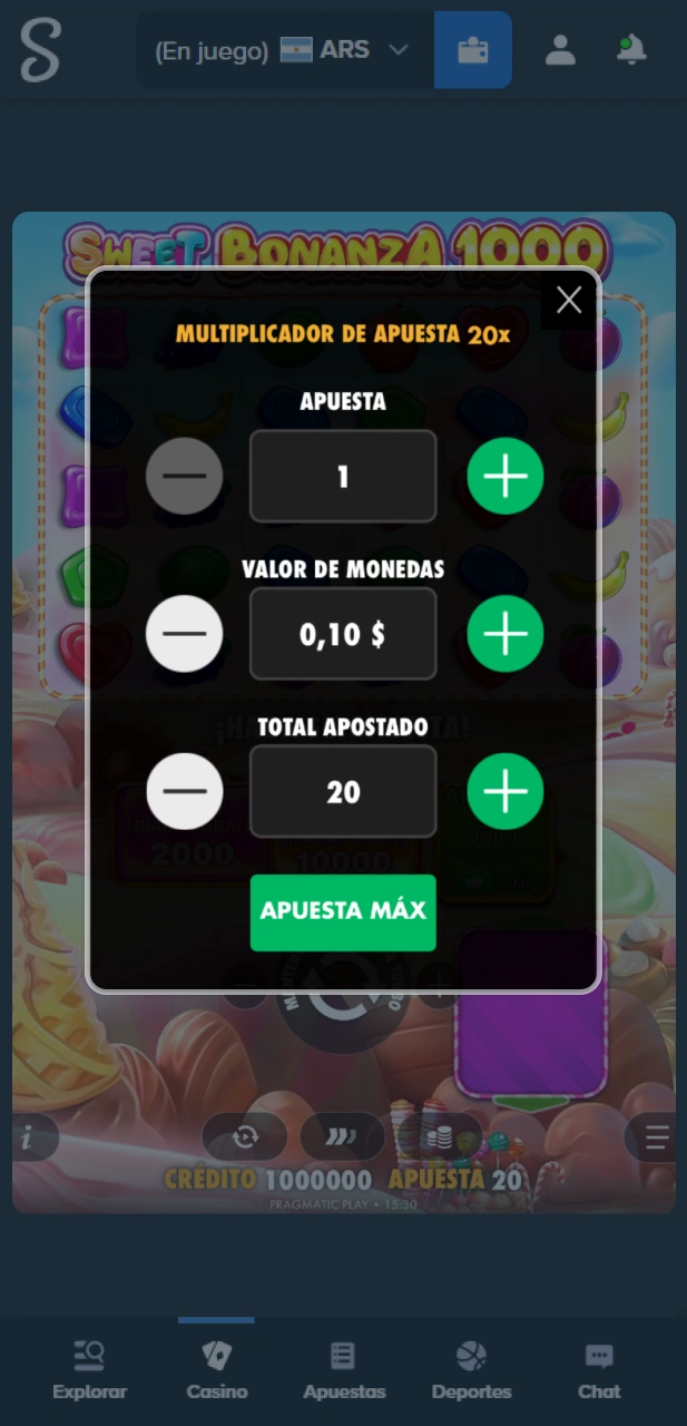 Ajusta tu apuesta por giro en el sitio oficial Stake Argentina.